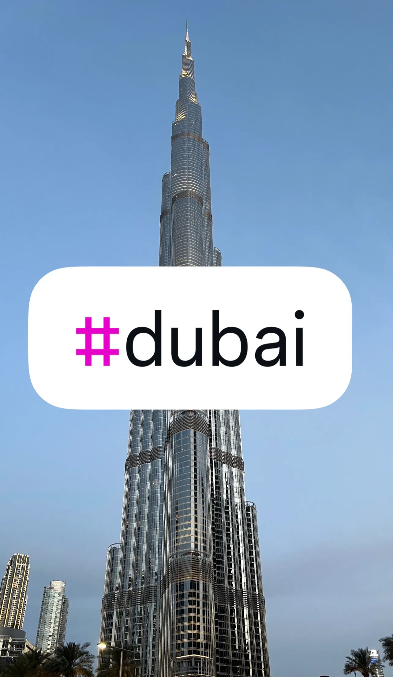 Hashtag sticker over an Instagram Story photo